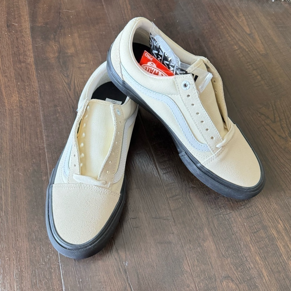 Vans Old Skool Pro Classic Suede/Canvas White/Black Shoe Size 9 Women